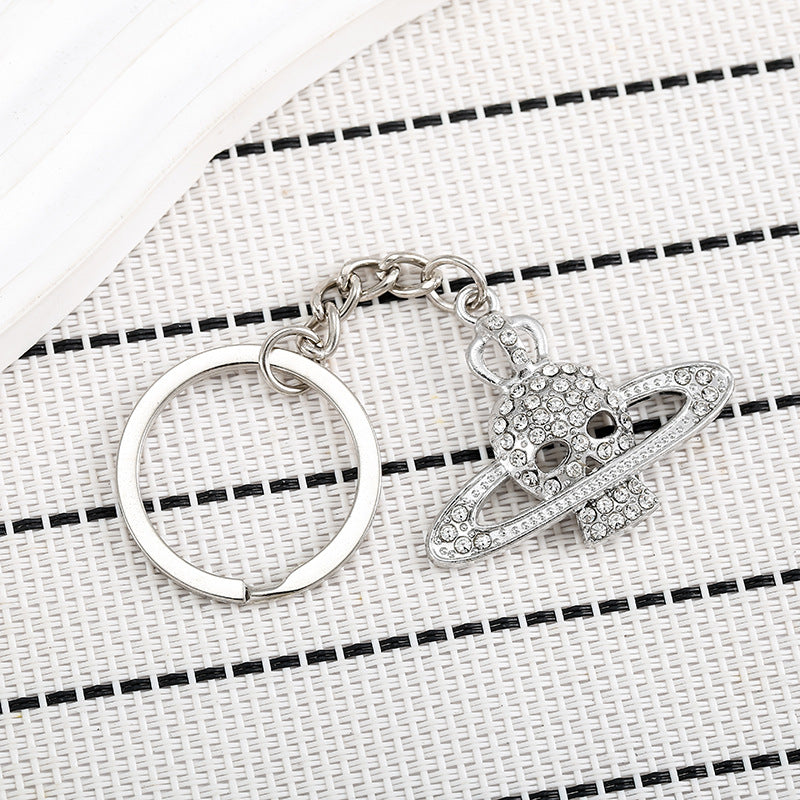 Wholesale Halloween Diamond Skull Saturn Halo Zinc Alloy Keychain